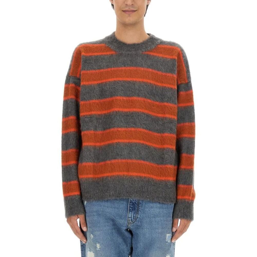 AMISH Striped Brushed Knit Crewneck Sweater Men MULTICOLOUR Sweaters & Cardigans